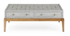 Kirkland's Home Coffee Tables-Carved Graphite And Gold 2-Drawer Coffee Table