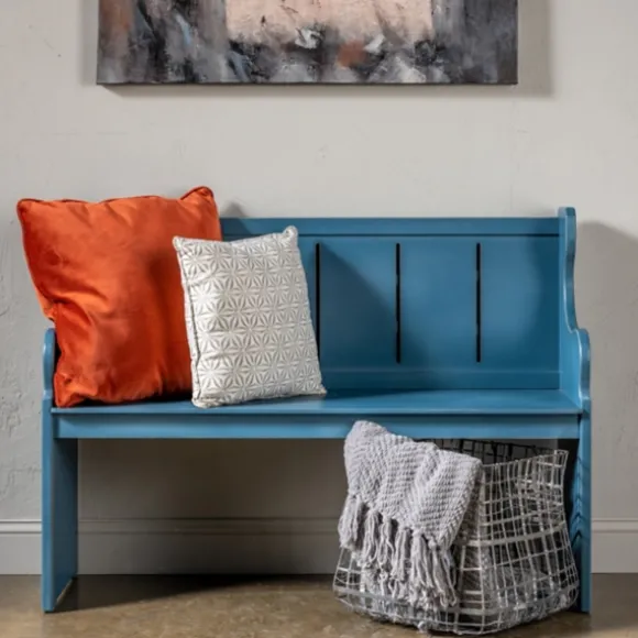 Kirkland's Home Entryway Furniture-Carved Wood Pew Bench