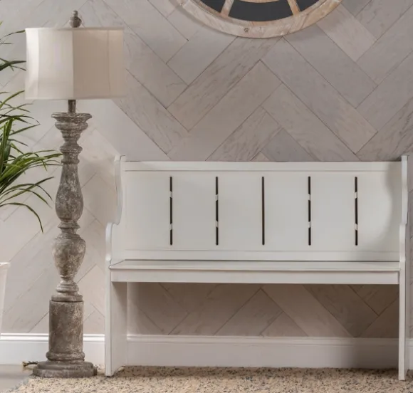 Kirkland's Home Entryway Furniture-Carved Wood Pew Bench