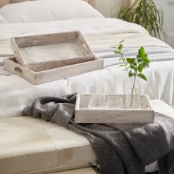 Kirkland's Home Decorative Trays-Carved Wood Trays, Set Of 3