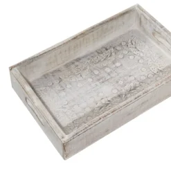 Kirkland's Home Decorative Trays-Carved Wood Trays, Set Of 3