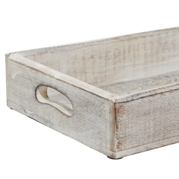 Kirkland's Home Decorative Trays-Carved Wood Trays, Set Of 3