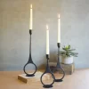 Kirkland's Home Candle Holders-Cast Iron Ring 3-Pc. Taper Candle Holders