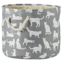 Kirkland's Home Baskets & Boxes-Cats Meow Round Storage Bin, 12 In.
