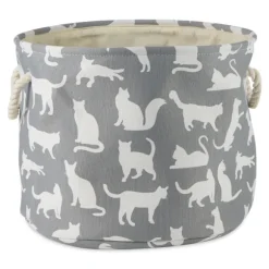 Kirkland's Home Baskets & Boxes-Cats Meow Round Storage Bin, 12 In.
