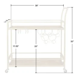 Kirkland's Home Kitchen Islands & Bar Carts-Celeste Gold Metal And Wood Bar Cart