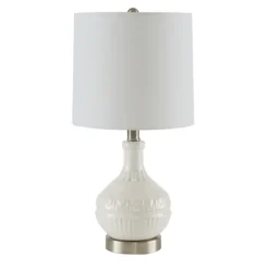 Kirkland's Home Table Lamps-Ceramic Embossed Table Lamp