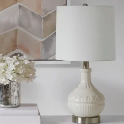 Kirkland's Home Table Lamps-Ceramic Embossed Table Lamp