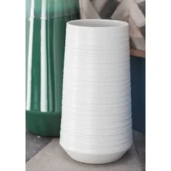 Kirkland's Home Vases-Ceramic Ribbed Vase, 12 In.