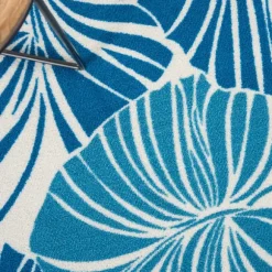 Kirkland's Home Outdoor Rugs-Cerulean Botanical Shells Outdoor Area Rug, 5X7