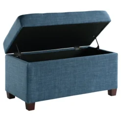 Kirkland's Home Benches & Ottomans-Cerulean Tufted Upholstered Storage Ottoman