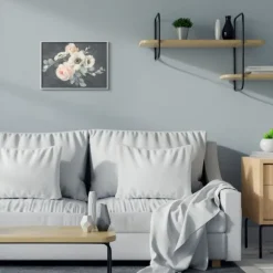 Kirkland's Home Framed Art-Chalk Flowers Framed Giclee Canvas Art Print