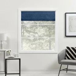 Kirkland's Home Curtains & Drapes-Chambray Blackout Roman Shade, 34 In.