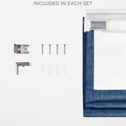 Kirkland's Home Curtains & Drapes-Chambray Blackout Roman Shade, 34 In.