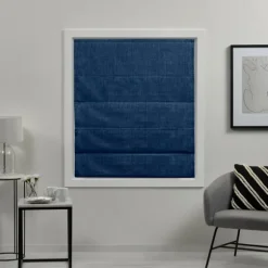 Kirkland's Home Curtains & Drapes-Chambray Blackout Roman Shade, 23 In.
