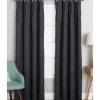Kirkland's Home Curtains & Drapes-Charcoal Box Pleated Single Curtain Panel, 84 In.