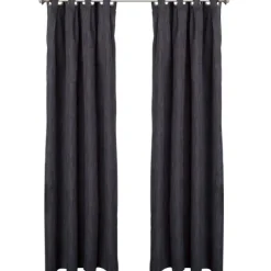 Kirkland's Home Curtains & Drapes-Charcoal Box Pleated Single Curtain Panel, 84 In.