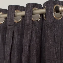 Kirkland's Home Curtains & Drapes-Charcoal Box Pleated Single Curtain Panel, 84 In.