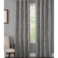 Kirkland's Home Curtains & Drapes-Charcoal Chenille Single Curtain Panel, 84 In.