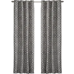 Kirkland's Home Curtains & Drapes-Charcoal Chenille Single Curtain Panel, 84 In.