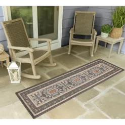 Kirkland's Home Outdoor Rugs-Charcoal Diamond Nile Indoor/Outdoor Runner, 1X7