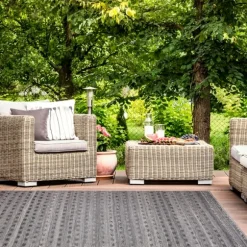Kirkland's Home Outdoor Rugs-Charcoal Embellished Outdoor Area Rug, 5X8
