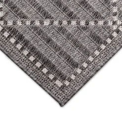 Kirkland's Home Outdoor Rugs-Charcoal Geo Lattice Outdoor Area Rug, 4X7