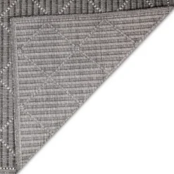 Kirkland's Home Outdoor Rugs-Charcoal Geo Lattice Outdoor Area Rug, 4X7
