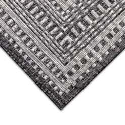 Kirkland's Home Outdoor Rugs-Charcoal Linear Macy Indoor/Outdoor Area Rug, 4X7