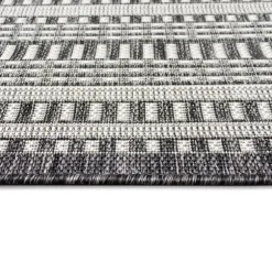 Kirkland's Home Outdoor Rugs-Charcoal Linear Macy Indoor/Outdoor Area Rug, 7X9