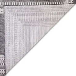 Kirkland's Home Outdoor Rugs-Charcoal Linear Macy Indoor/Outdoor Area Rug, 7X9