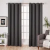Kirkland's Home Curtains & Drapes-Charcoal Sateen Curtain Panel Set, 96 In.
