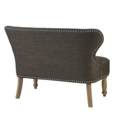 Kirkland's Home Sofas & Loveseats-Charcoal Tufted Upholstered Settee