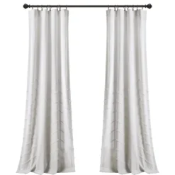 Kirkland's Home Curtains & Drapes-Chenille Chevron Curtain Panel Set, 84 In.