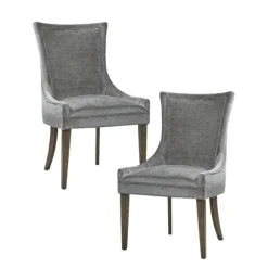 Kirkland's Home Dining Chairs-Chenille Curved Back Dining Chairs, Set Of 2