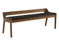 Kirkland's Home Benches & Ottomans-Chestnut Acacia Wood Cushioned Bench