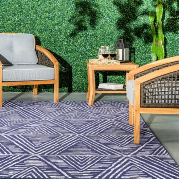 Kirkland's Home Outdoor Rugs-Chevron Indoor/Outdoor Area Rug, 5X8