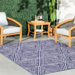 Kirkland's Home Outdoor Rugs-Chevron Indoor/Outdoor Area Rug, 6X9