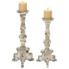 Kirkland's Home Candle Holders-Chipped Wood Pillar Candle Holders, Set Of 2