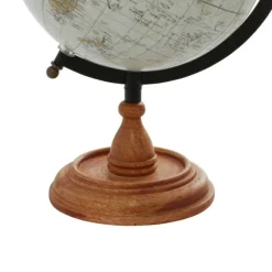 Kirkland's Home Statues & Figurines-Classic Ivory Mango Wood Base Globe
