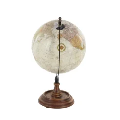 Kirkland's Home Statues & Figurines-Classic Ivory Mango Wood Base Globe