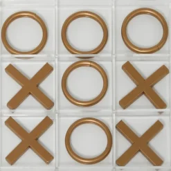 Kirkland's Home Decorative Accents-Clear And Gold Tic Tac Toe Board
