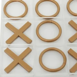 Kirkland's Home Decorative Accents-Clear And Gold Tic Tac Toe Board