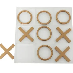 Kirkland's Home Decorative Accents-Clear And Gold Tic Tac Toe Board