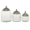 Kirkland's Home Decorative Bowls & Jars-Clear Glass Jars With Decorative Lids, Set Of 3