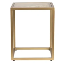 Kirkland's Home Accent & End Tables-Clear Glass Top Metal Base Accent Table