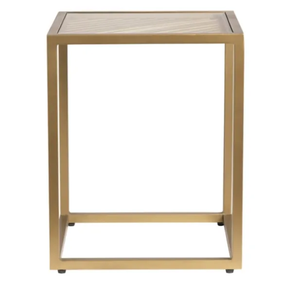 Kirkland's Home Accent & End Tables-Clear Glass Top Metal Base Accent Table