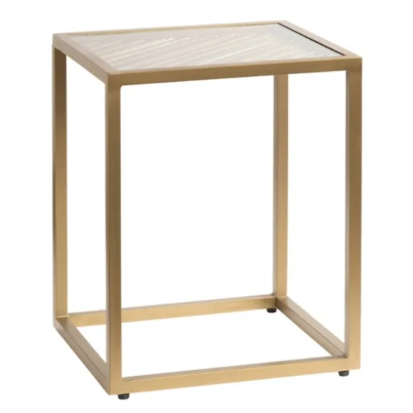 Kirkland's Home Accent & End Tables-Clear Glass Top Metal Base Accent Table