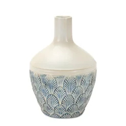 Kirkland's Home Vases-Coastal Scalloped Vases, Set Of 3