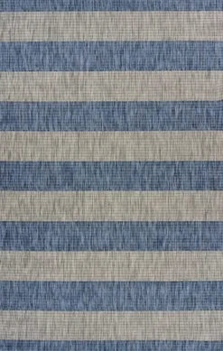 Kirkland's Home Outdoor Rugs-Coastal Stripes Outdoor Area Rug, 7X9